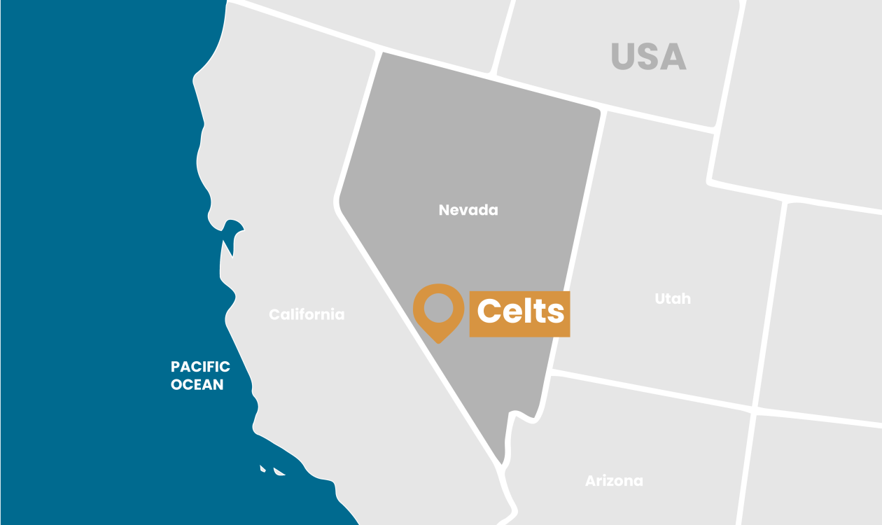 Celts location map