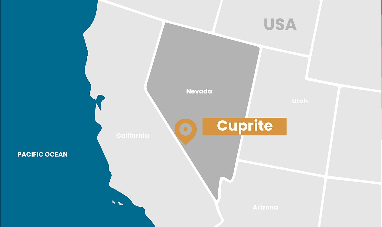 Cuprite location map